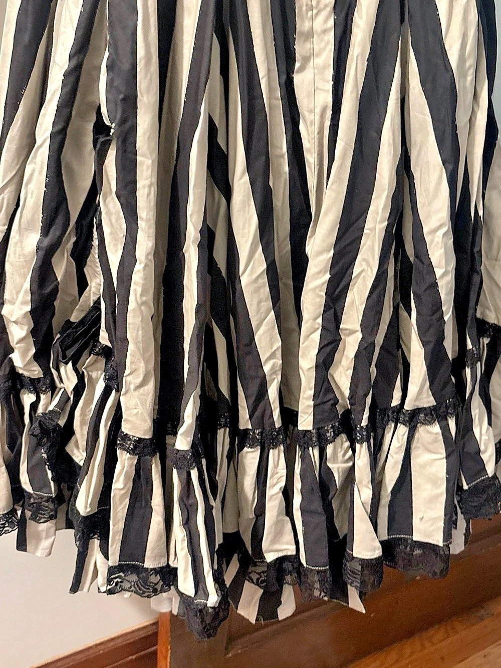 Selkie The Buccaneer Cinema Dress Striped Midi Black & White - Picture 6 of 9